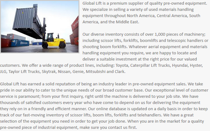Global Lift Equipment Fresno